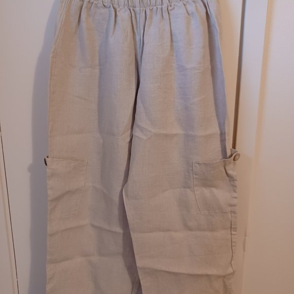 Goddess Gear Cargo Wide Leg Pants Natural Organic Fiber Clothing Large - Picture 7 of 7